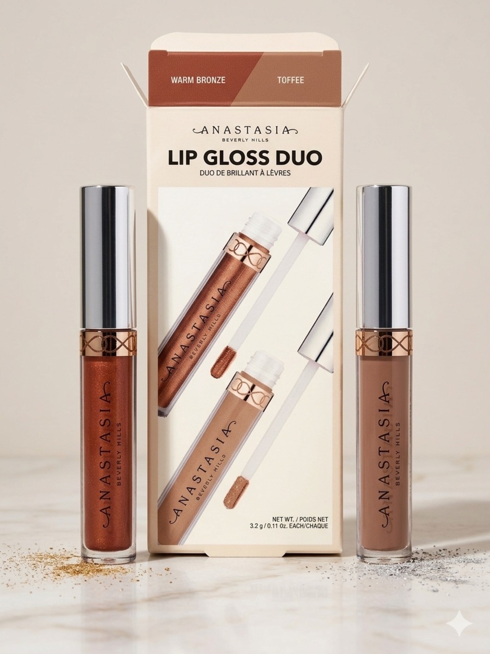 Anastasia ABH Lip Duo - Toffee & Warm Bronze - New & Boxed - Picture 3 of 6